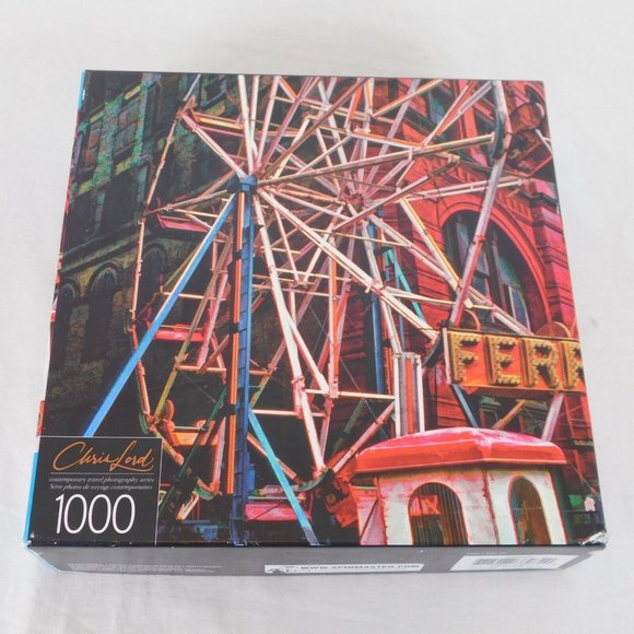 Jigsaw Puzzle Chris Lord Ferris Wheel Street Fair Mott Street 1000 Pc Complete - Picture 3 of 8